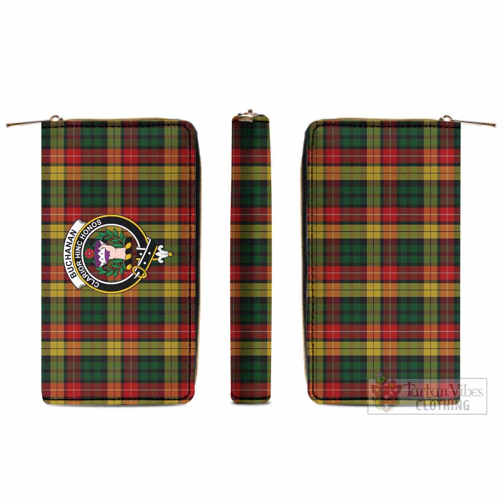 Tartan Vibes Clothing Buchanan Tartan Women's Leather Wallet with Family Crest