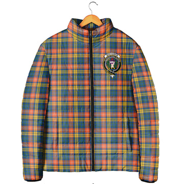 Buchanan Ancient Tartan Padded Jacket with Family Crest