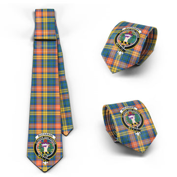 Buchanan Ancient Tartan Classic Necktie with Family Crest