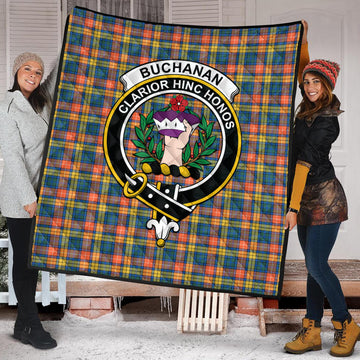 Buchanan Ancient Tartan Quilt with Family Crest