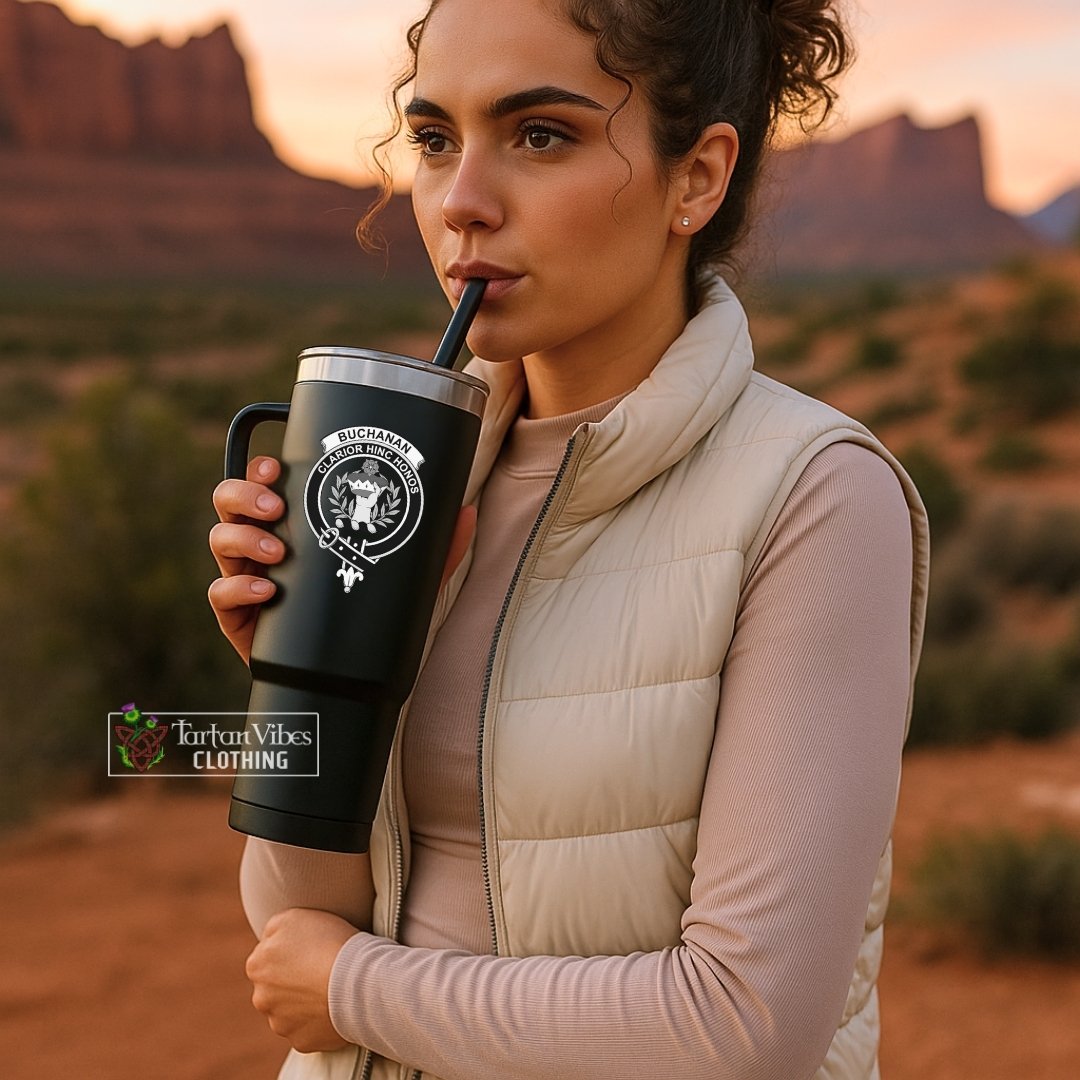 Buchanan Clan Crest Engraved Tumbler with Handle