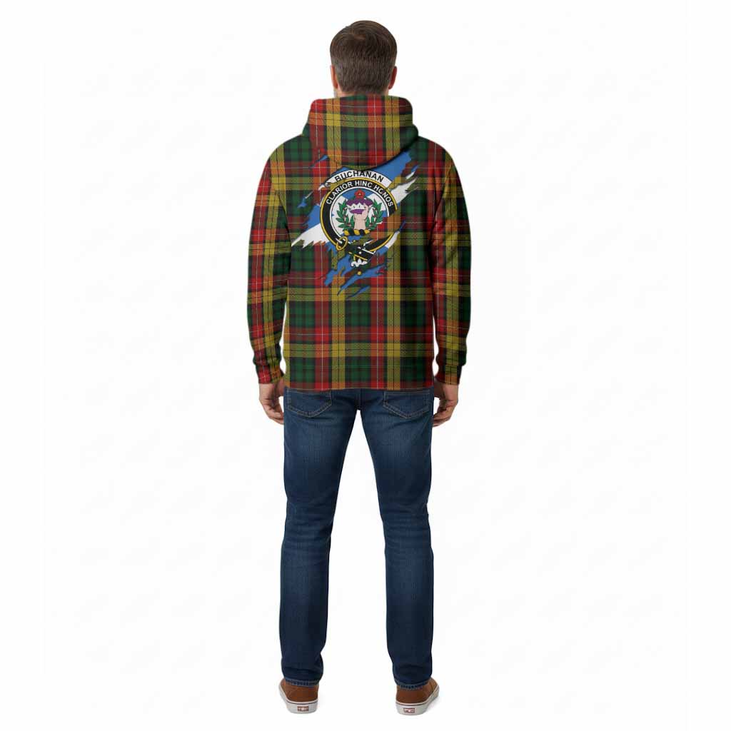 Buchanan Clan Crest In Me Tartan Cotton Hoodie Scotland Flag Style