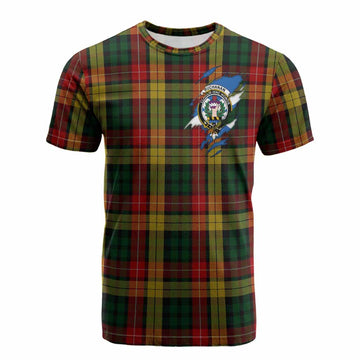 Buchanan Clan Crest In Me Tartan Cotton T-shirt Scotland Flag Style