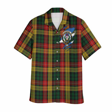 Buchanan Clan Crest In Me Tartan Hawaiian Shirt Scotland Flag Style
