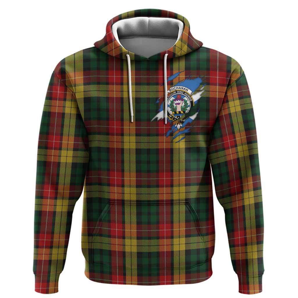 Buchanan Clan Crest In Me Tartan Hoodie Scotland Flag Style