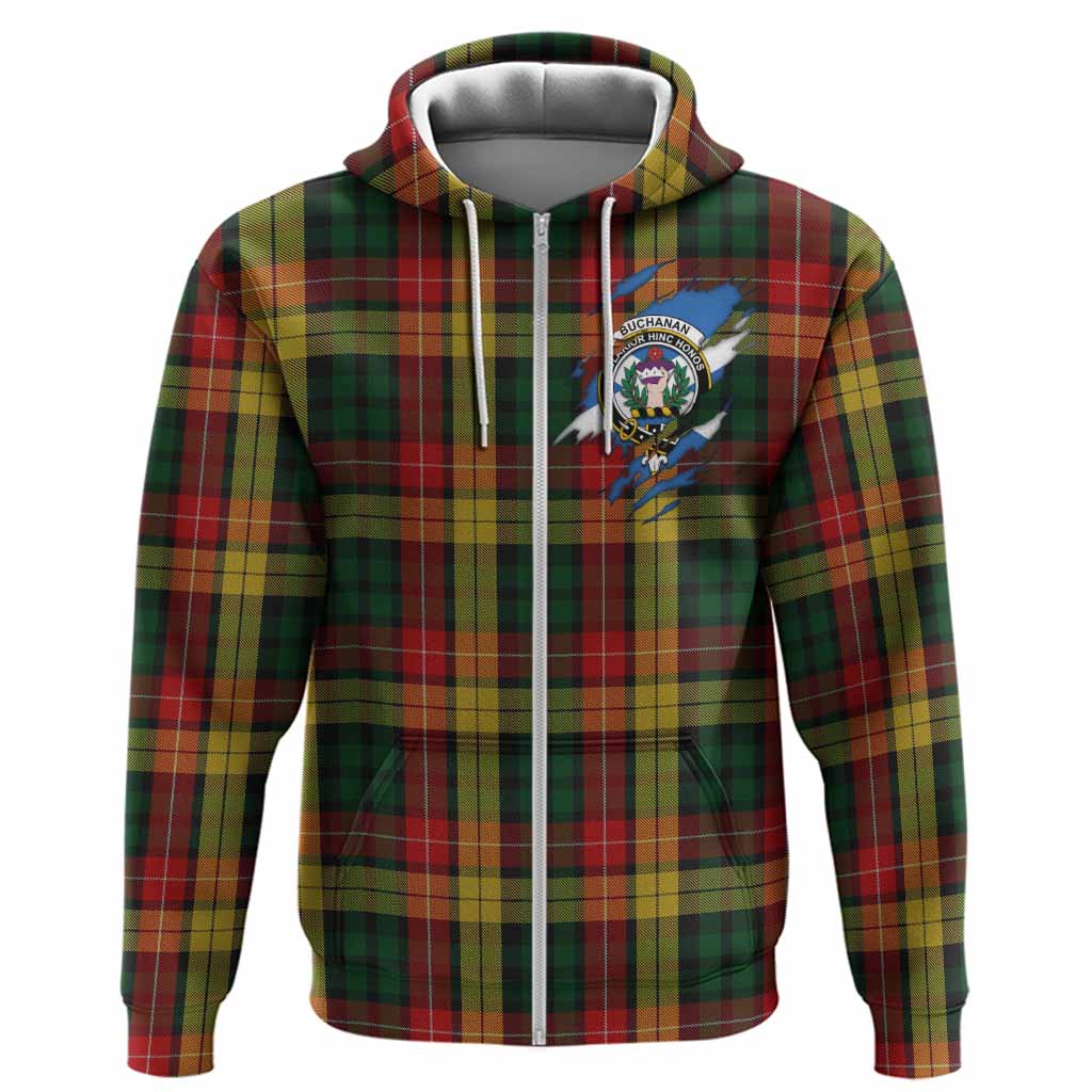 Buchanan Clan Crest In Me Tartan Hoodie Scotland Flag Style