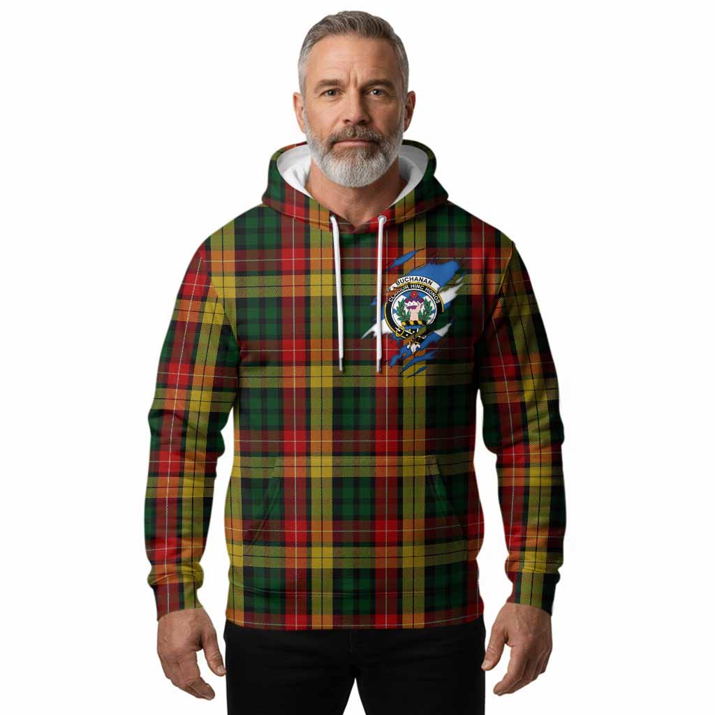 Buchanan Clan Crest In Me Tartan Hoodie Scotland Flag Style