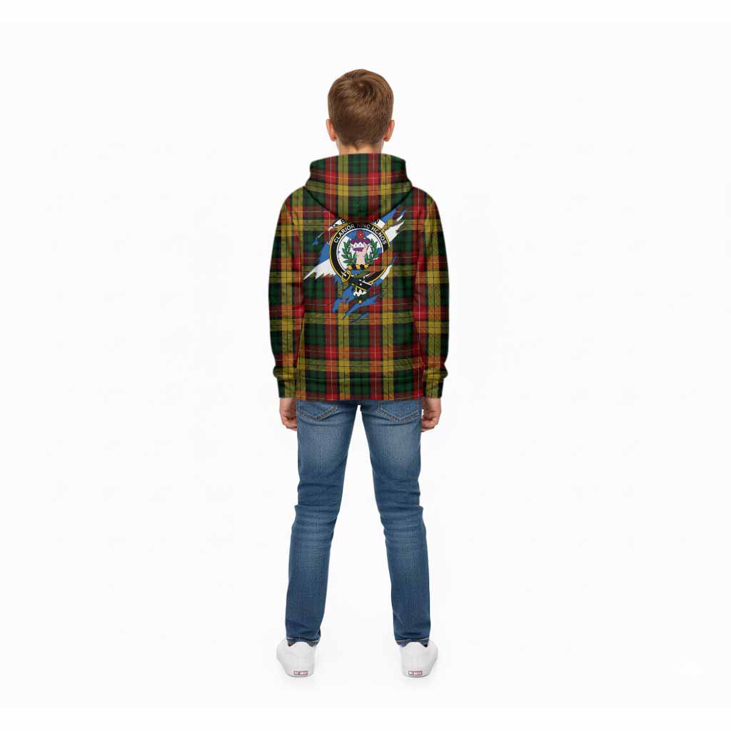 Buchanan Clan Crest In Me Tartan Kid Hoodie Scotland Flag Style