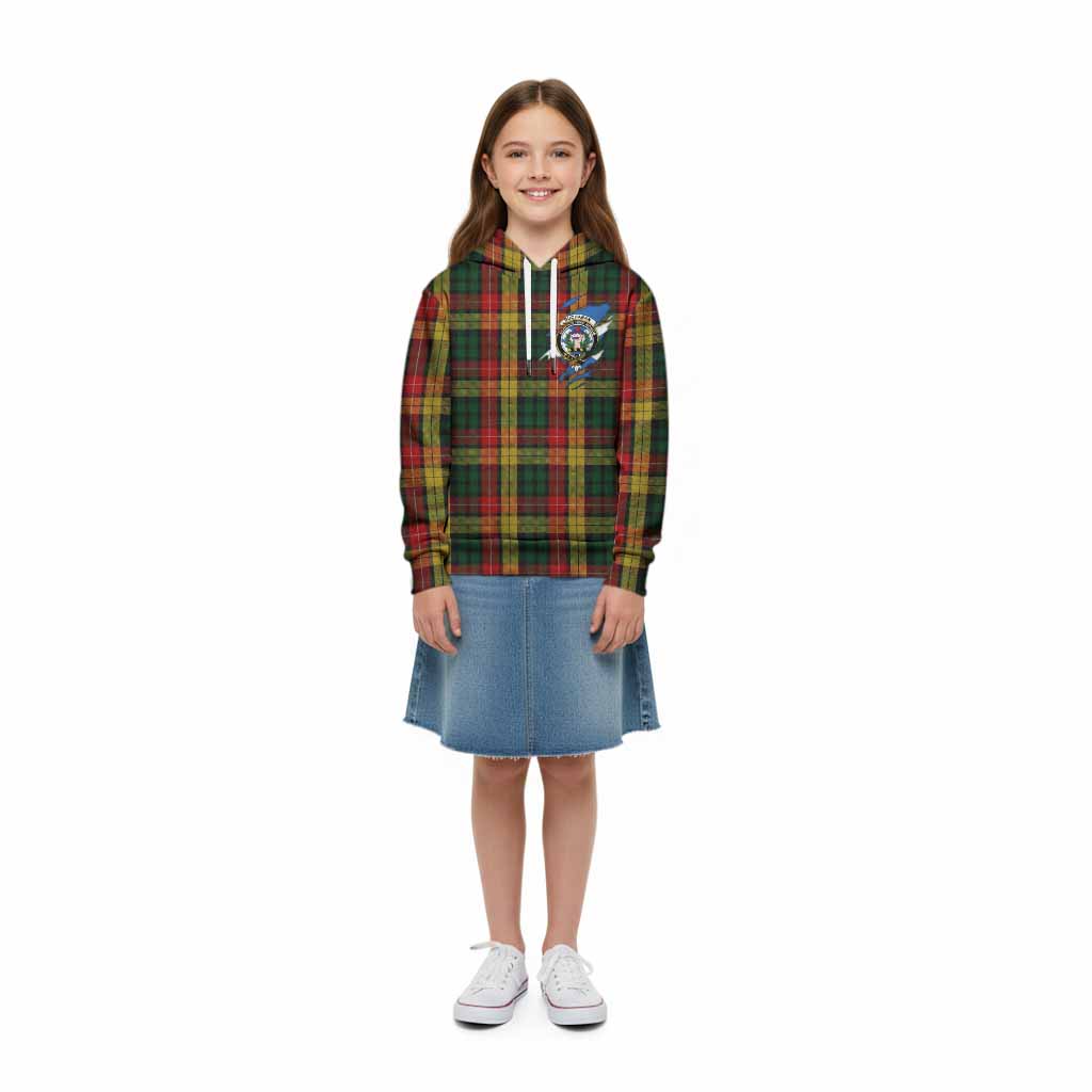 Buchanan Clan Crest In Me Tartan Kid Hoodie Scotland Flag Style