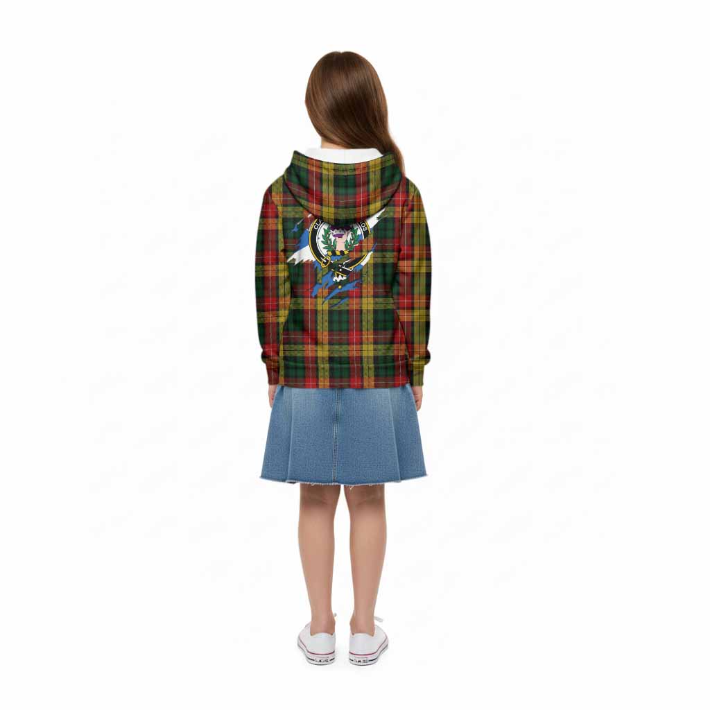 Buchanan Clan Crest In Me Tartan Kid Hoodie Scotland Flag Style