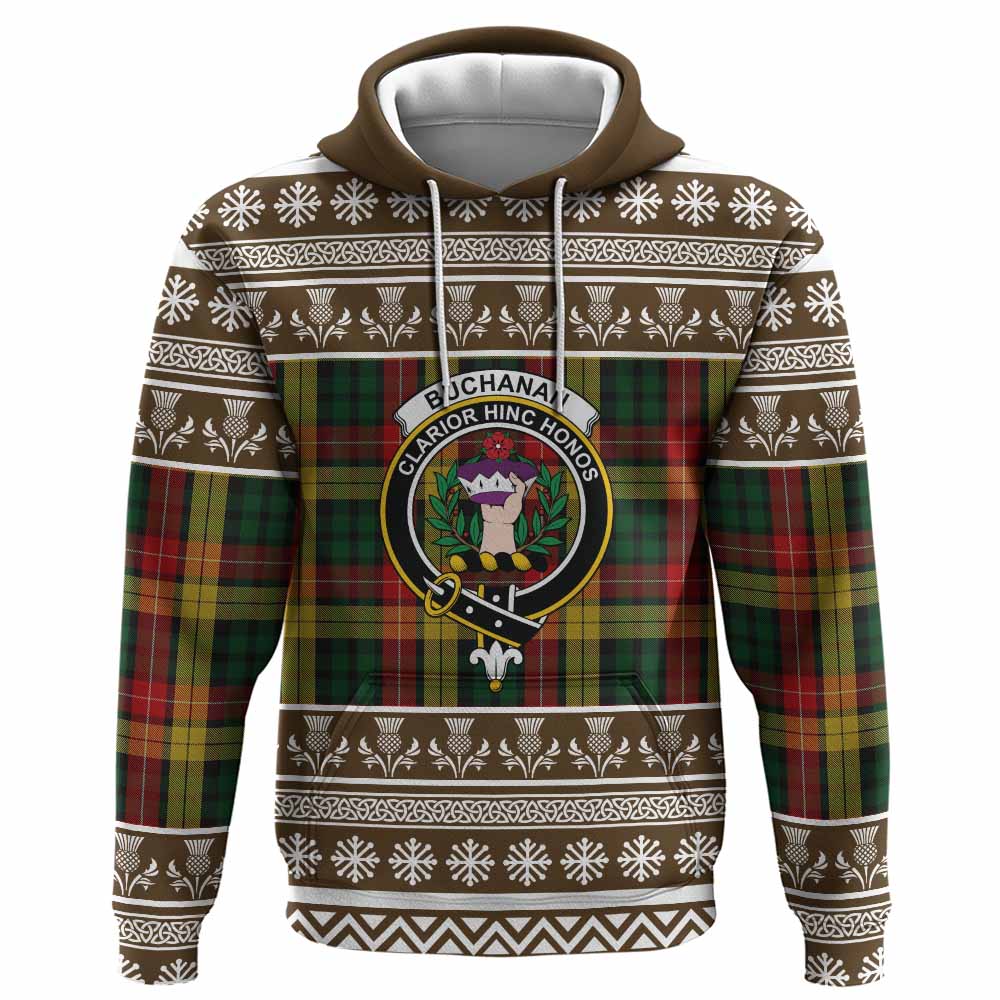 Buchanan Clan Tartan Christmas Hoodie with Family Crest - Tartan Vibes Clothing