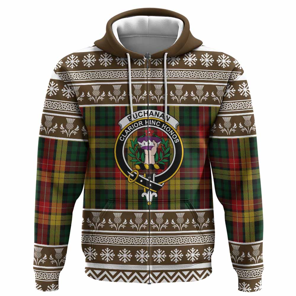 Buchanan Clan Tartan Christmas Hoodie with Family Crest - Tartan Vibes Clothing