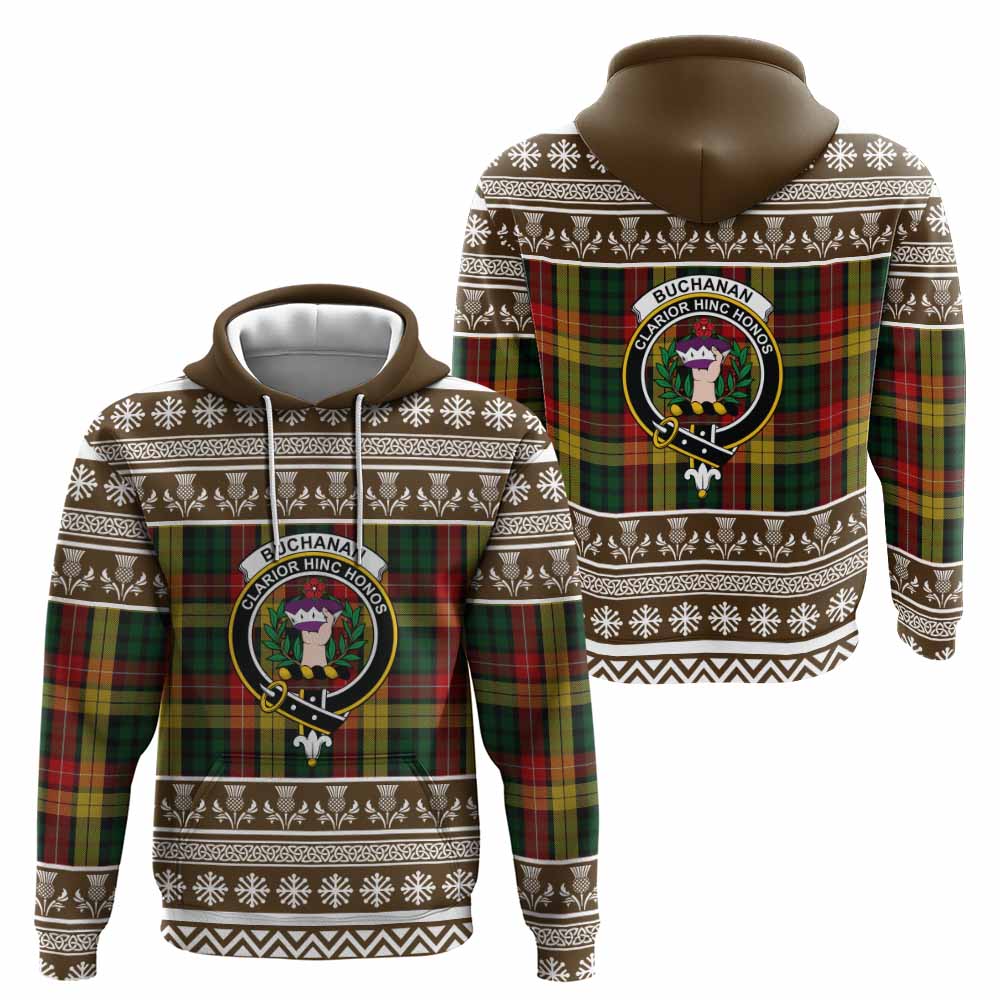 Buchanan Clan Tartan Christmas Hoodie with Family Crest - Tartan Vibes Clothing