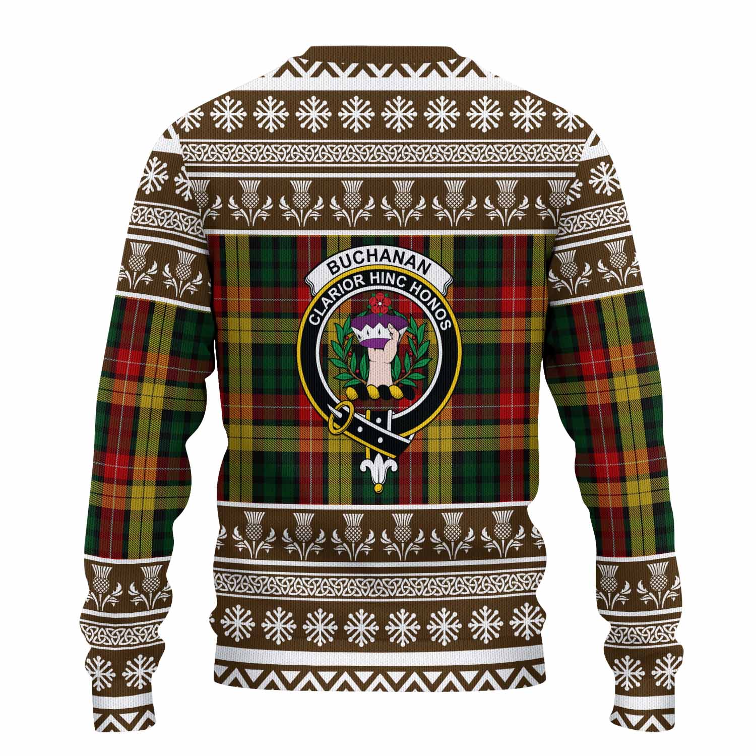 Buchanan Clan Tartan Christmas Ugly Sweater with Family Crest - Tartan Vibes Clothing