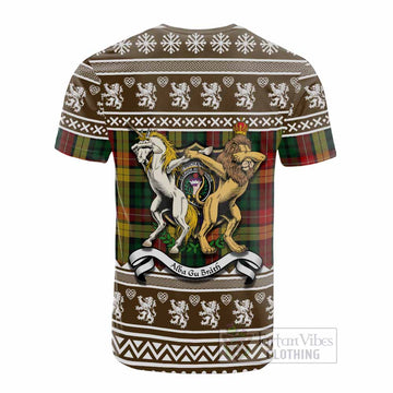 Buchanan Clan Tartan Crest Christmas Cotton T-shirt Coat of Arms Funny Style