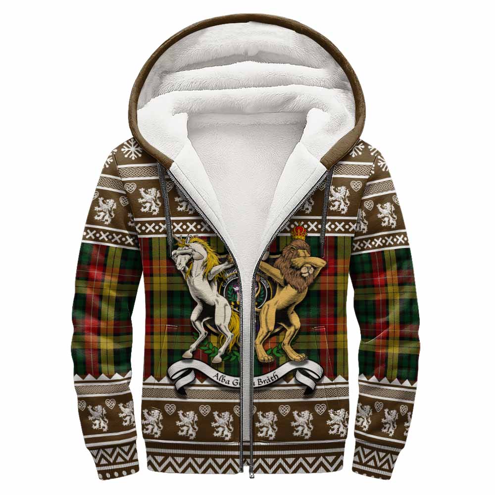 Buchanan Clan Tartan Crest Christmas Fleece Hoodie Coat of Arms Funny Style - Tartan Vibes Clothing
