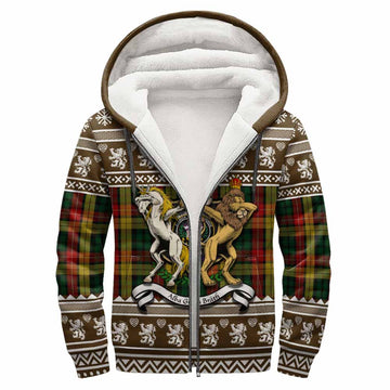 Buchanan Clan Tartan Crest Christmas Fleece Hoodie Coat of Arms Funny Style