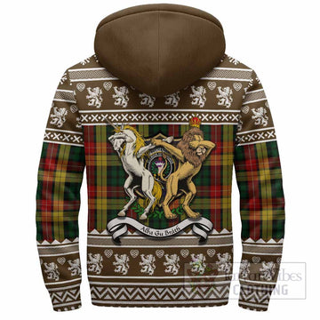Buchanan Clan Tartan Crest Christmas Fleece Hoodie Coat of Arms Funny Style