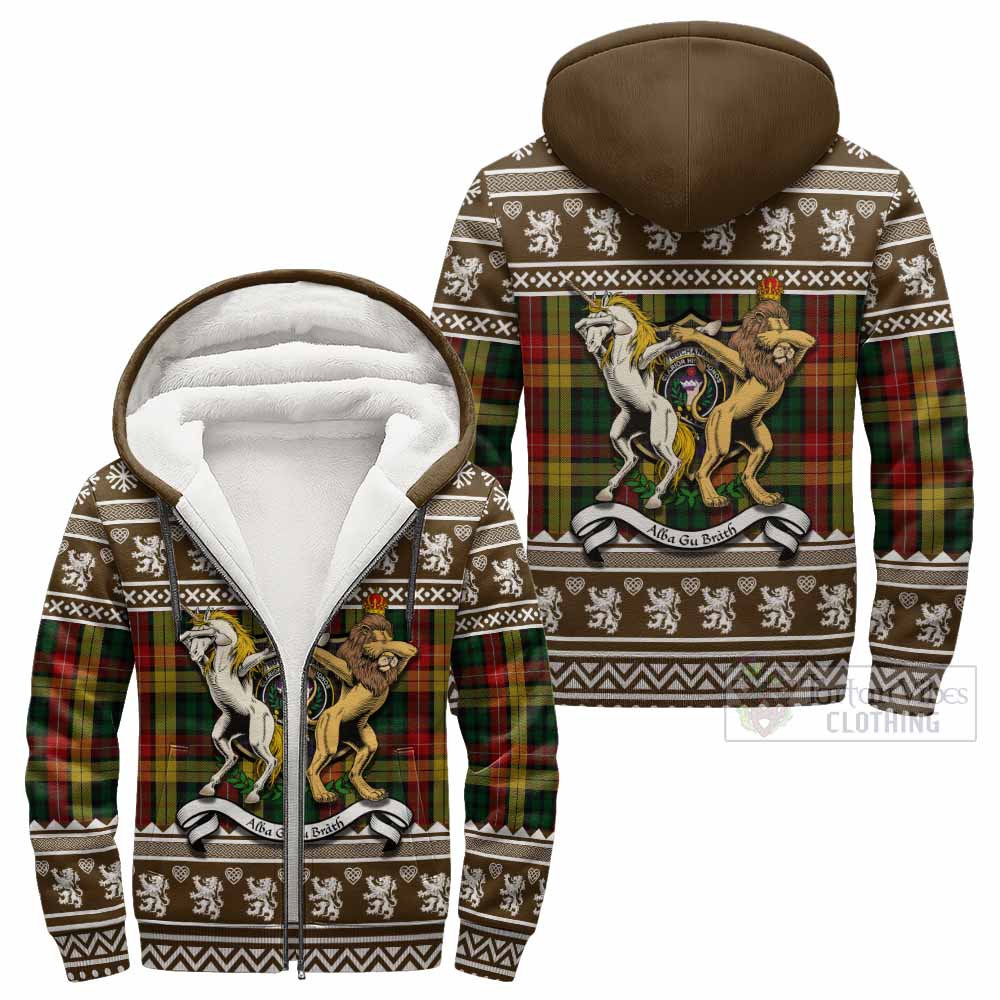 Buchanan Clan Tartan Crest Christmas Fleece Hoodie Coat of Arms Funny Style - Tartan Vibes Clothing