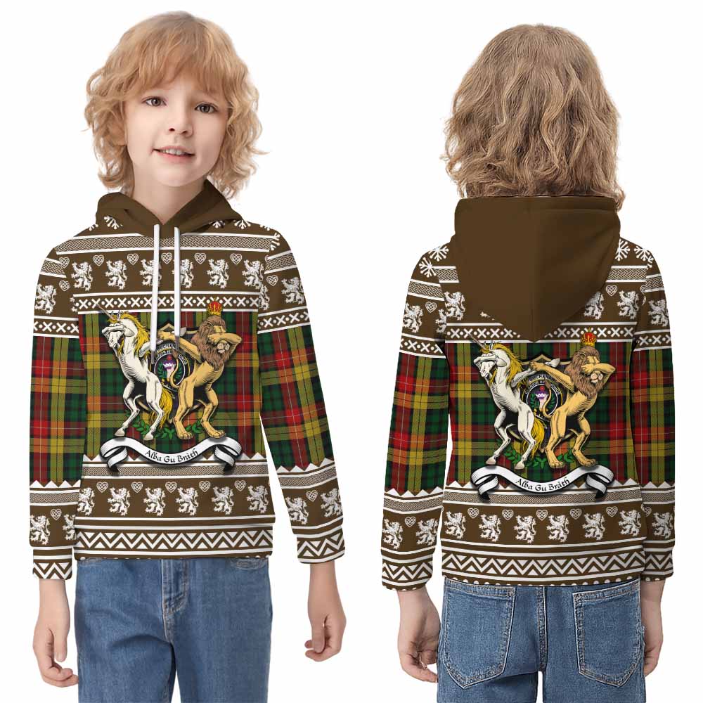 Buchanan Clan Tartan Crest Christmas Kid Hoodie Coat of Arms Funny Style - Tartan Vibes Clothing