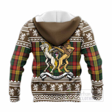Buchanan Clan Tartan Crest Christmas Knitted Hoodie Coat of Arms Funny Style