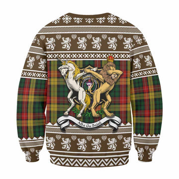 Buchanan Clan Tartan Crest Christmas Sweatshirt Coat of Arms Funny Style