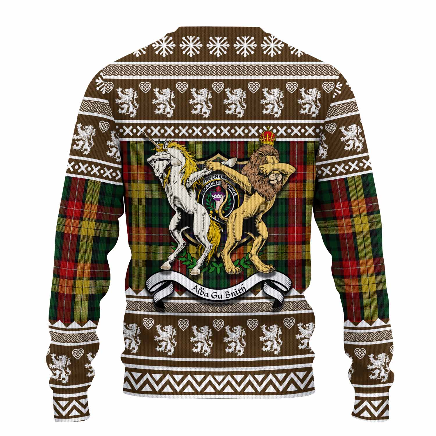 Buchanan Clan Tartan Crest Christmas Ugly Sweater Coat of Arms Funny Style - Tartan Vibes Clothing