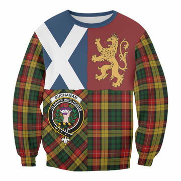Buchanan Crest Tartan Sweatshirt with Lion Rampant Saltire Style