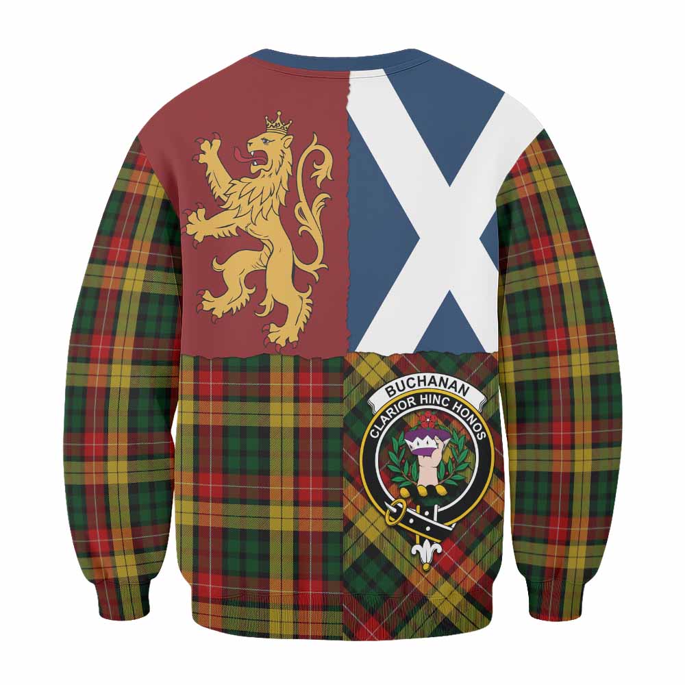 Buchanan Crest Tartan Sweatshirt with Lion Rampant Saltire Style