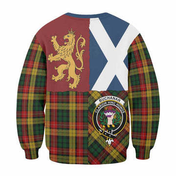 Buchanan Crest Tartan Sweatshirt with Lion Rampant Saltire Style