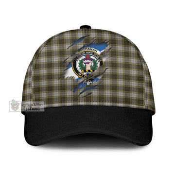 Buchanan Dress Tartan Classic Cap with Family Crest In Me Style
