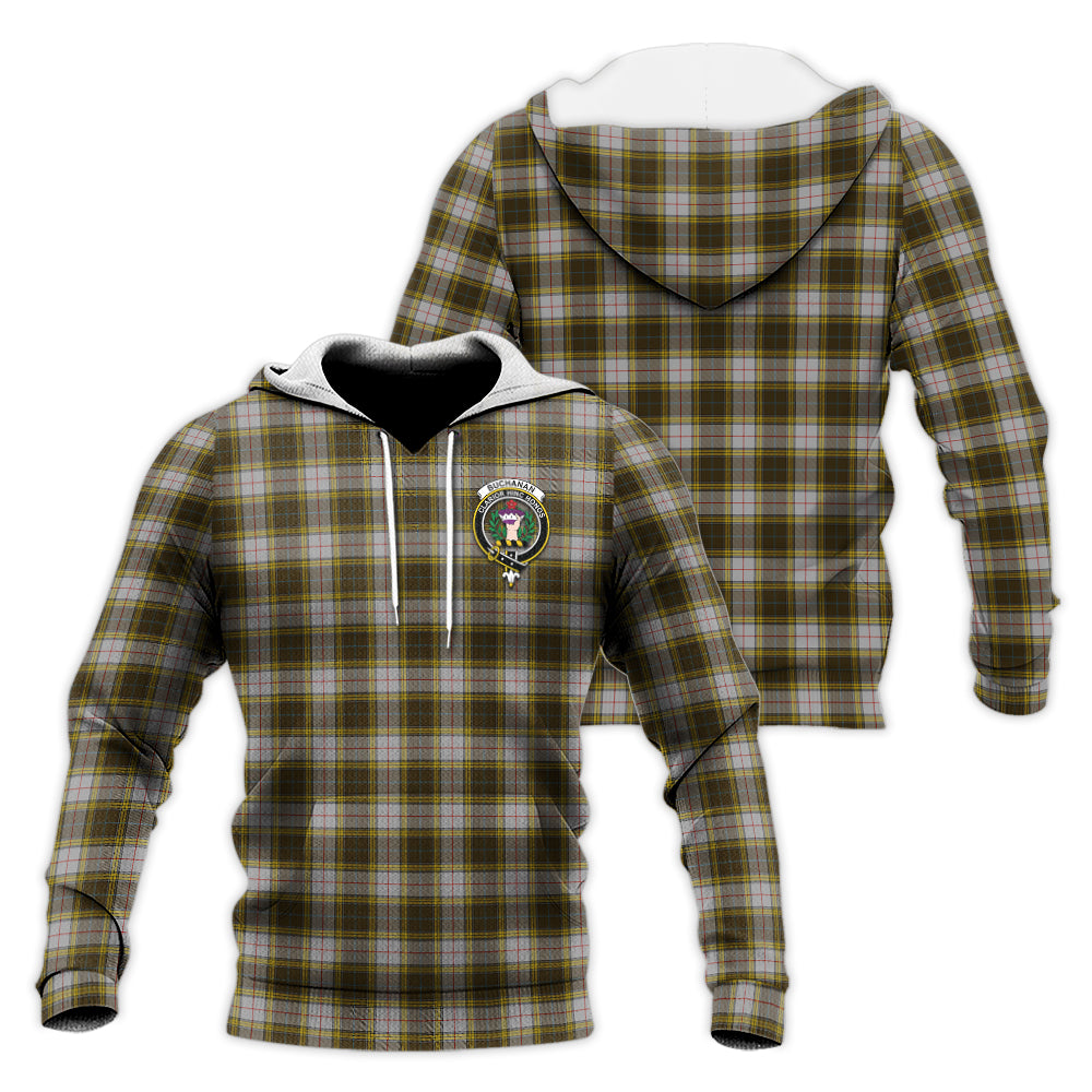 Buchanan Dress Tartan Knitted Hoodie with Family Crest Unisex Knitted Hoodie - Tartanvibesclothing