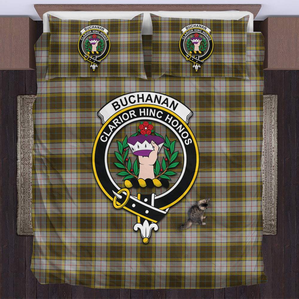 Buchanan Dress Tartan Bedding Set with Family Crest US Bedding Set - Tartanvibesclothing