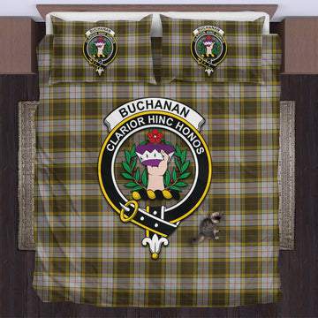 Buchanan Dress Tartan Bedding Set with Family Crest