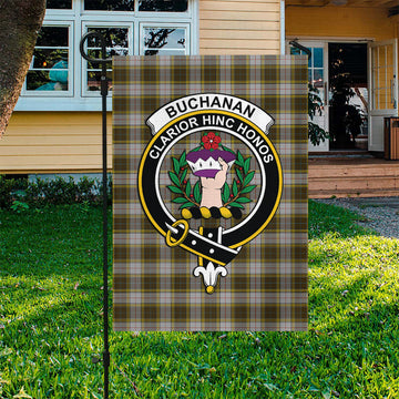 Buchanan Dress Tartan Flag with Family Crest