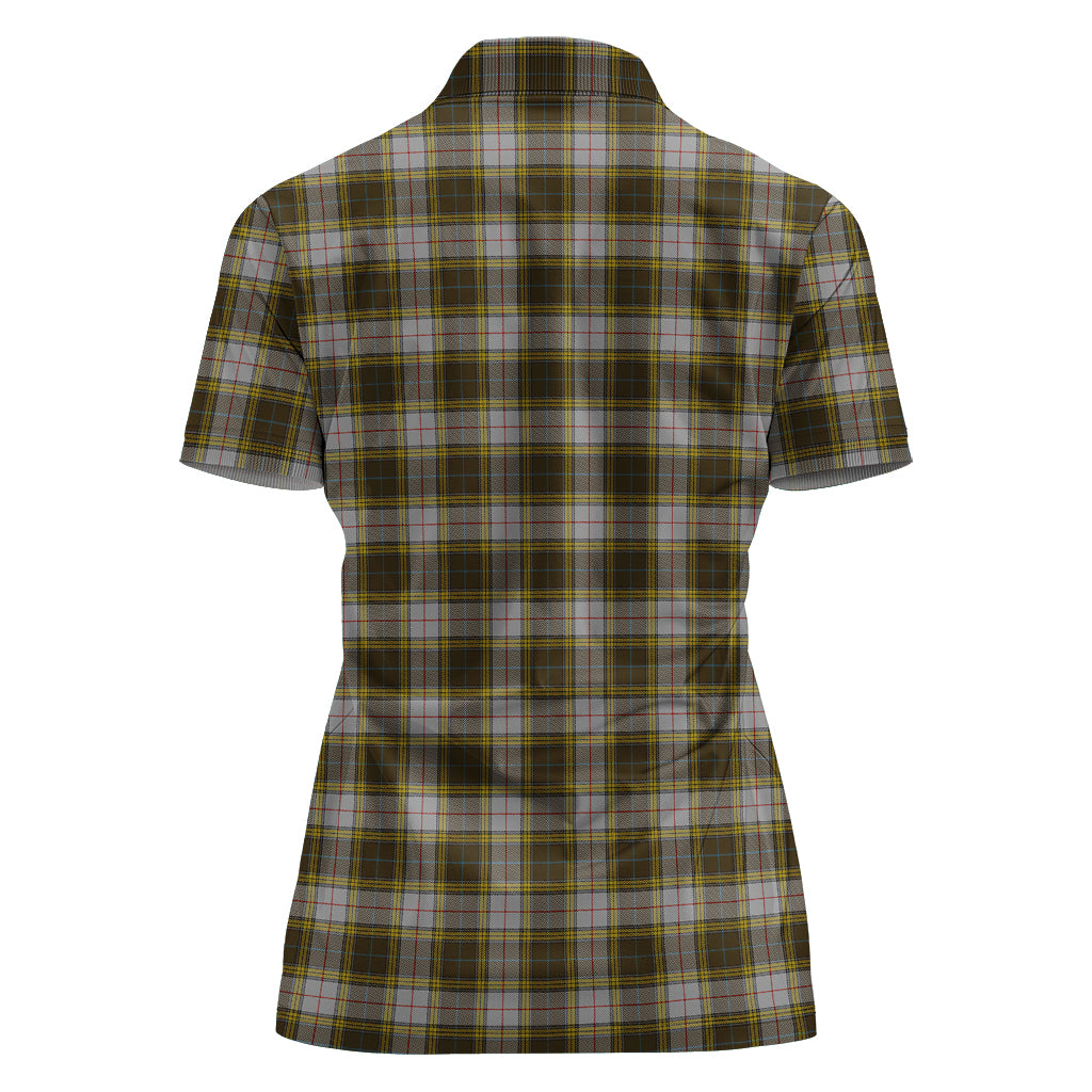 Buchanan Dress Tartan Polo Shirt with Family Crest For Women - Tartanvibesclothing
