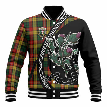 Buchanan Family Crest Tartan Baseball Jacket Alba Thistle Inspired