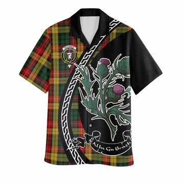 Buchanan Family Crest Tartan Hawaiian Shirt Alba Thistle Inspired - Tartan Vibes Clothing