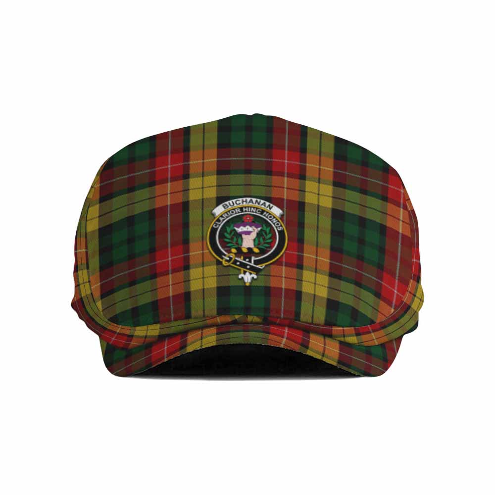 Buchanan Family Crest Tartan Jeff Cap, Tartan Flat Cap