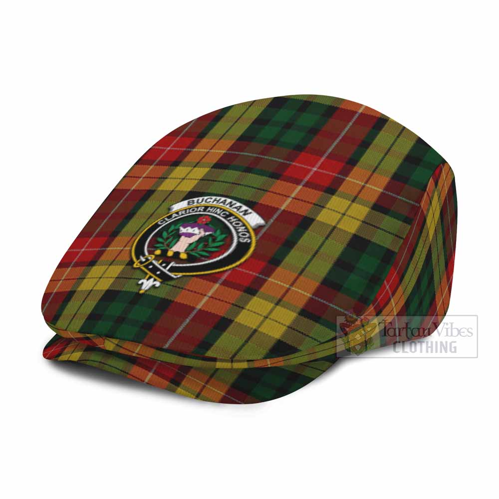 Buchanan Family Crest Tartan Jeff Cap, Tartan Flat Cap
