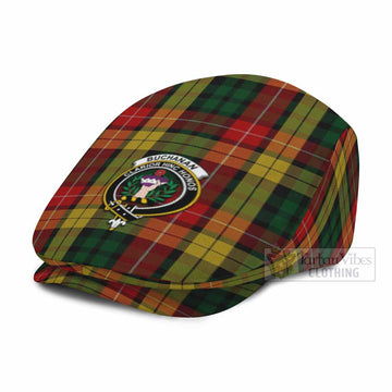 Buchanan Family Crest Tartan Jeff Cap, Tartan Flat Cap