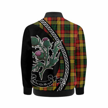 Buchanan Family Crest Tartan Kid Bomber Jacket Alba Thistle Inspired - Tartan Vibes Clothing