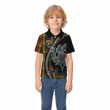 Buchanan Family Crest Tartan Kid Polo Shirt Alba Thistle Inspired - Tartan Vibes Clothing