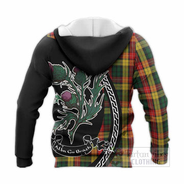 Buchanan Family Crest Tartan Knitted Hoodie Alba Thistle Inspired