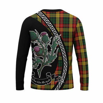 Buchanan Family Crest Tartan Long Sleeve T-Shirt Alba Thistle Inspired - Tartan Vibes Clothing