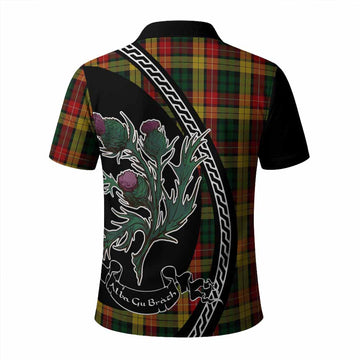 Buchanan Family Crest Tartan Polo Shirt Alba Thistle Inspired