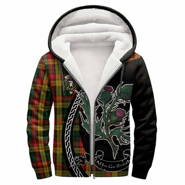 Buchanan Family Crest Tartan Sherpa Hoodie Alba Thistle Inspired
