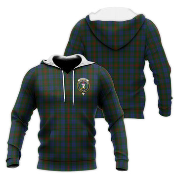 Buchanan Hunting Tartan Knitted Hoodie with Family Crest