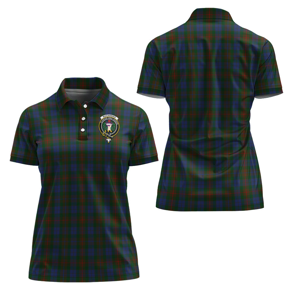 Buchanan Hunting Tartan Polo Shirt with Family Crest For Women Women - Tartanvibesclothing