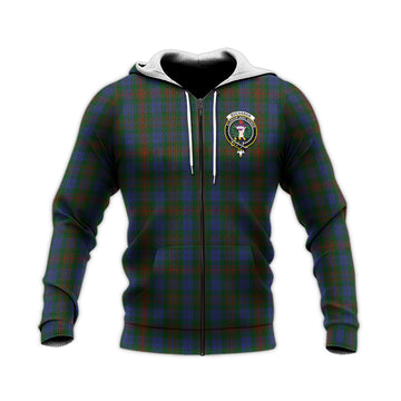 Buchanan Hunting Tartan Knitted Hoodie with Family Crest